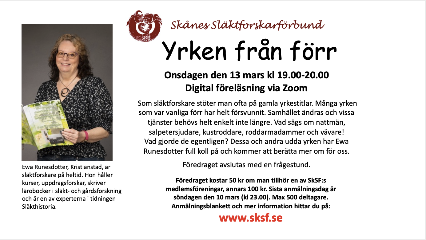 Mars månads möte via Zoom